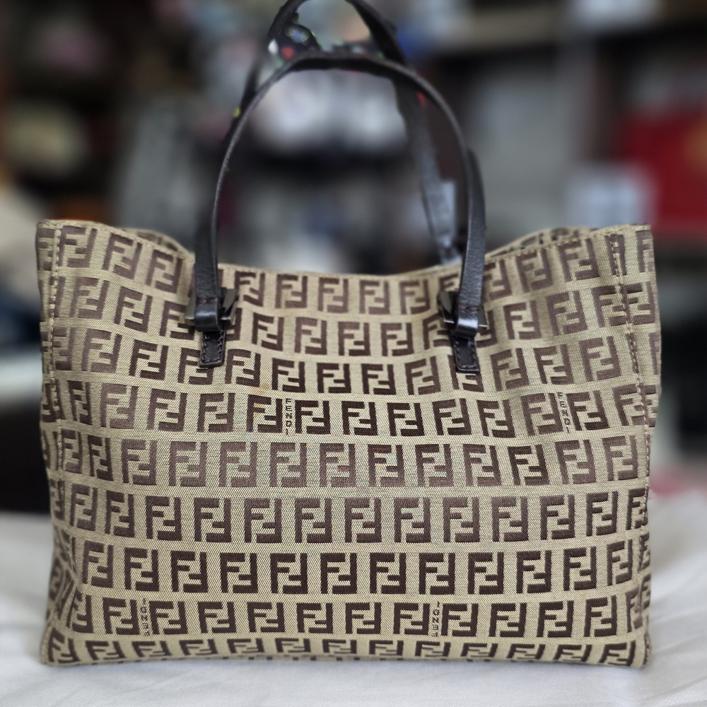 Fendi Zucchino Monogram Canvas Tote Bag